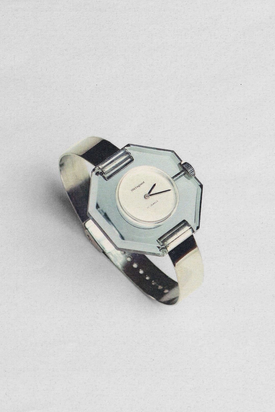 Vintage Modernist Perspex & Silver Watch